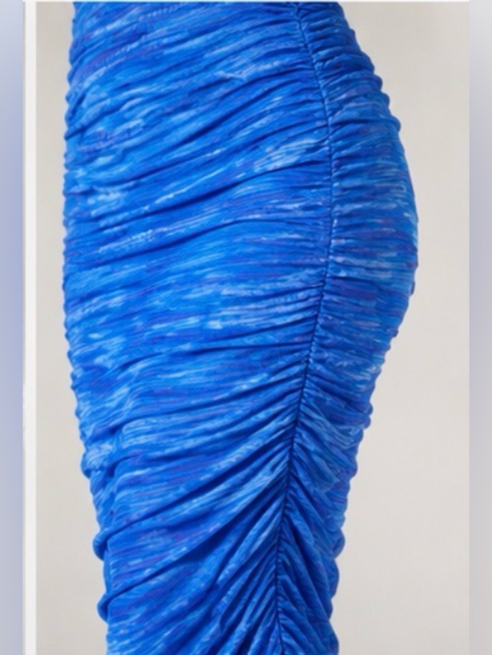 AKIRA Aqua Babe Blue Mesh Ruched Midi Dress Size Small - Picture 3 of 16